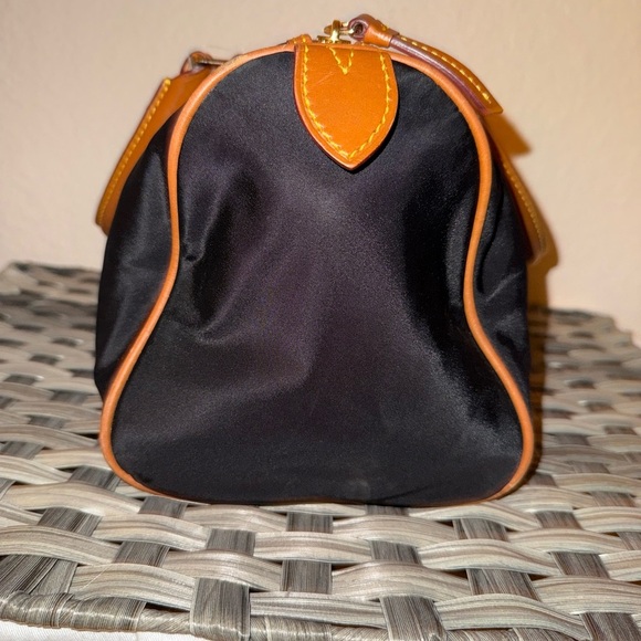 Dooney & Bourke Black Satchel with Tan Trim and Bright Pink Interior - Picture 6 of 14